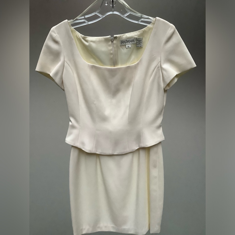 Vintage Petite Ann Taylor Peplum Suit Dress
